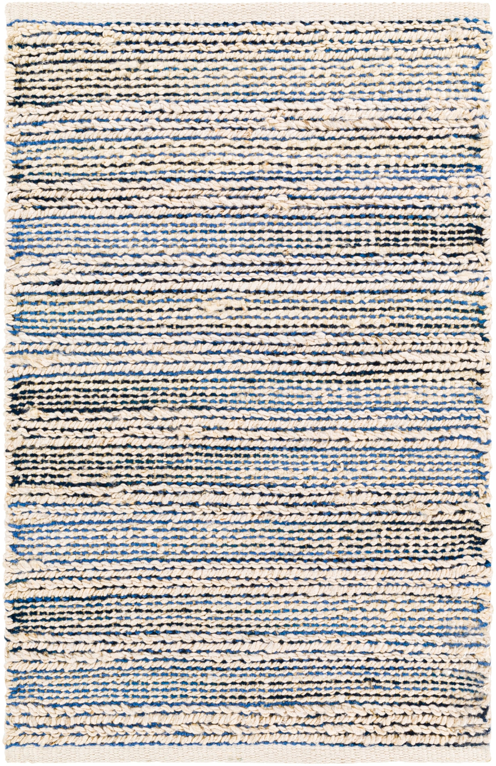 Bali BAL-2302 Cottage Jute, Cotton Rug BAL2302-81012 Navy, Black, Beige 70% Jute, 30% Cotton 8'10" x 12'