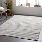 Bali BAL-2303 Cottage Jute, Cotton Rug BAL2303-81012 Navy, Denim, Beige, Cream 70% Jute, 30% Cotton 8'10" x 12'