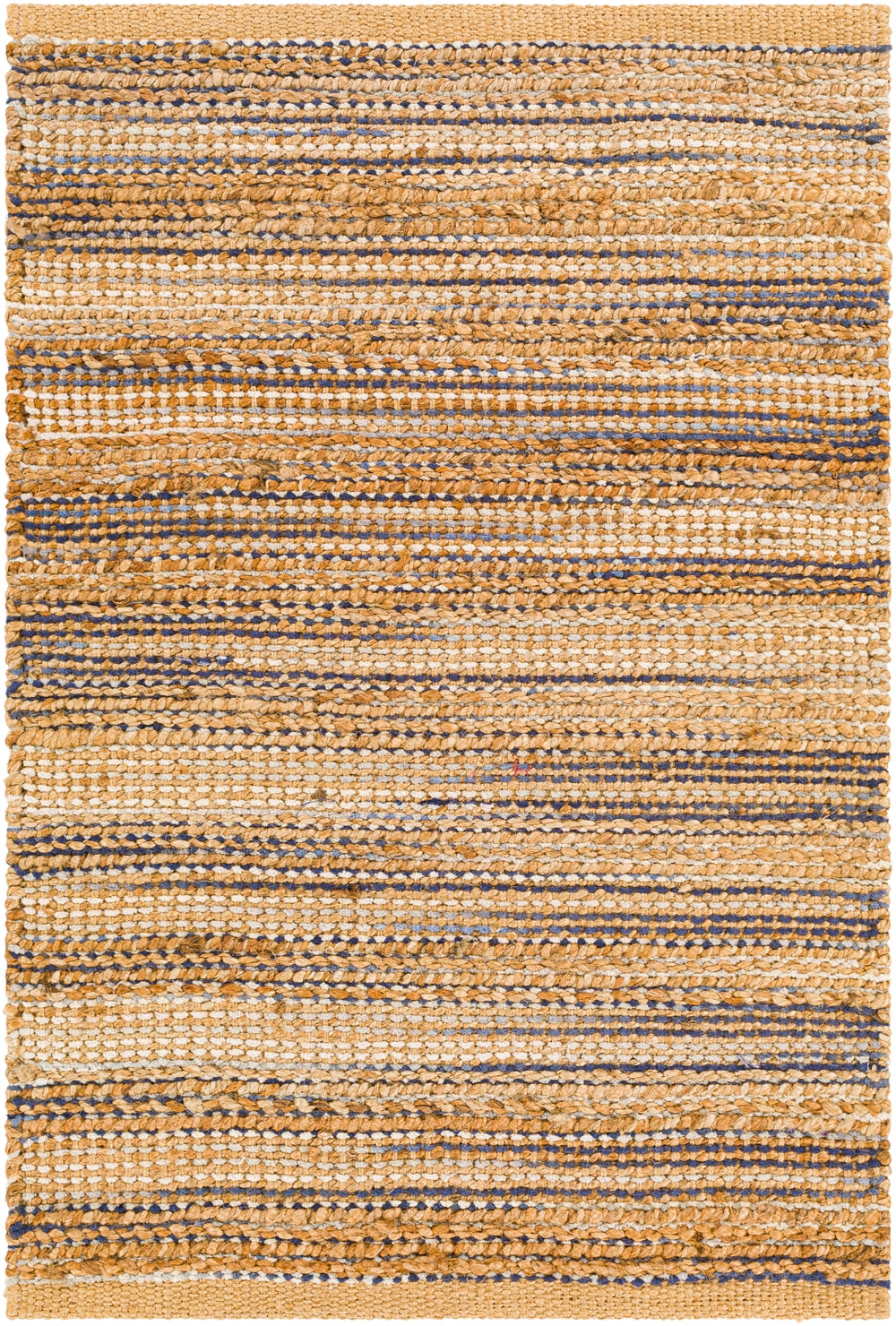 Bali BAL-2305 Cottage Jute, Cotton Rug BAL2305-81012 Denim, Navy, Camel, Light Gray, Beige 70% Jute, 30% Cotton 8'10" x 12'