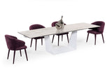 VIG Furniture Modrest Baldwin - Modern White Ceramic Extendable Dining Table VGNS-GD8684-C