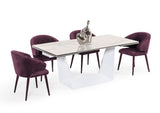 VIG Furniture Modrest Baldwin - Modern White Ceramic Extendable Dining Table VGNS-GD8684-C