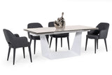 VIG Furniture Modrest Baldwin - Modern White Ceramic Extendable Dining Table VGNS-GD8684-C