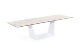 VIG Furniture Modrest Baldwin - Modern White Ceramic Extendable Dining Table VGNS-GD8684-C