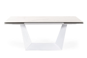 VIG Furniture Modrest Baldwin - Modern White Ceramic Extendable Dining Table VGNS-GD8684-C