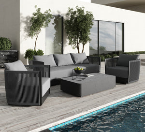 VIG Furniture Renava Bali - Outdoor Black and Grey Sofa Set VGGE-P-S0392-BLK-SET