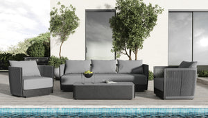 VIG Furniture Renava Bali - Outdoor Black and Grey Sofa Set VGGE-P-S0392-BLK-SET