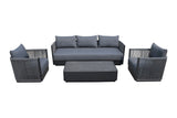 VIG Furniture Renava Bali - Outdoor Black and Grey Sofa Set VGGE-P-S0392-BLK-SET