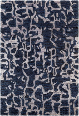 Banshee BAN-3306 Modern Wool, Viscose Rug BAN3306-913 Navy, Denim 60% Wool, 40% Viscose 9' x 13'