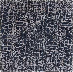 Banshee BAN-3306 Modern Wool, Viscose Rug BAN3306-8SQ Navy, Denim 60% Wool, 40% Viscose 8' Square