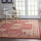 Nourison Majestic MST04 Persian Machine Made Loom-woven Indoor only Area Rug Red 8'6" x 11'6" 99446713452