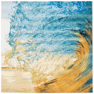 Barbados 500 Barbados 510 Outdoor Power Loomed 23% Polyester, 76% Polypropylene Rug Blue / Gold