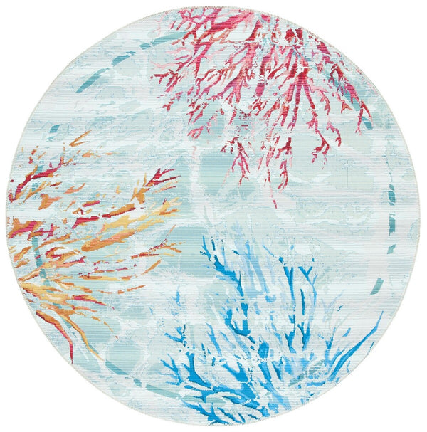 Barbados 500 Barbados 535 Outdoor Power Loomed 23% Polyester, 76% Polypropylene Rug Teal / White