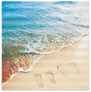 Barbados 500 Barbados 550 Outdoor Power Loomed 23% Polyester, 76% Polypropylene Rug Gold / Blue