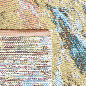 Barbados 500 Barbados 581 Outdoor Power Loomed 23% Polyester, 76% Polypropylene Rug Gold / Blue