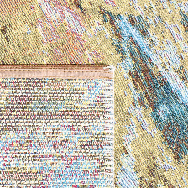 Barbados 500 Barbados 581 Outdoor Power Loomed 23% Polyester, 76% Polypropylene Rug Gold / Blue