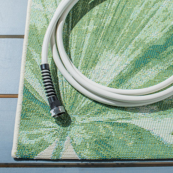 Barbados 500 Barbados 590 Outdoor Power Loomed 23% Polyester, 76% Polypropylene Rug Green / Teal