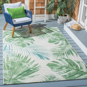Barbados 500 Barbados 590 Outdoor Power Loomed 23% Polyester, 76% Polypropylene Rug Green / Teal
