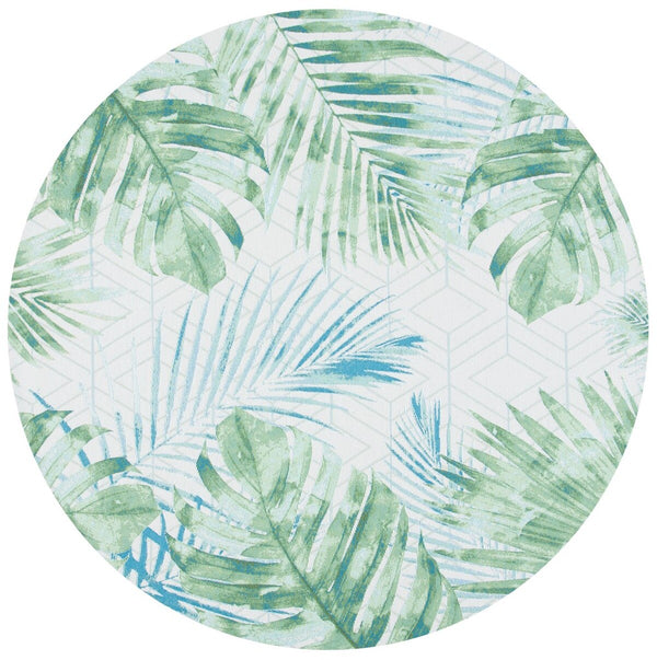 Barbados 500 Barbados 590 Outdoor Power Loomed 23% Polyester, 76% Polypropylene Rug Green / Teal
