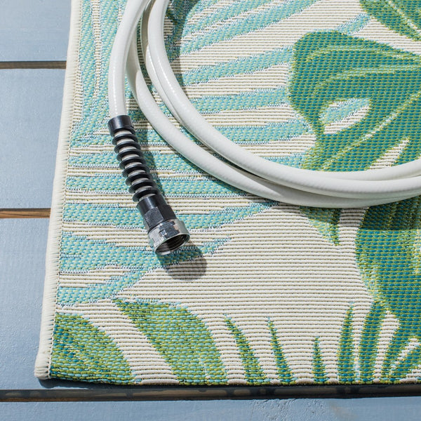 Barbados 500 Barbados 592 Outdoor Power Loomed 23% Polyester, 76% Polypropylene Rug Green / Teal