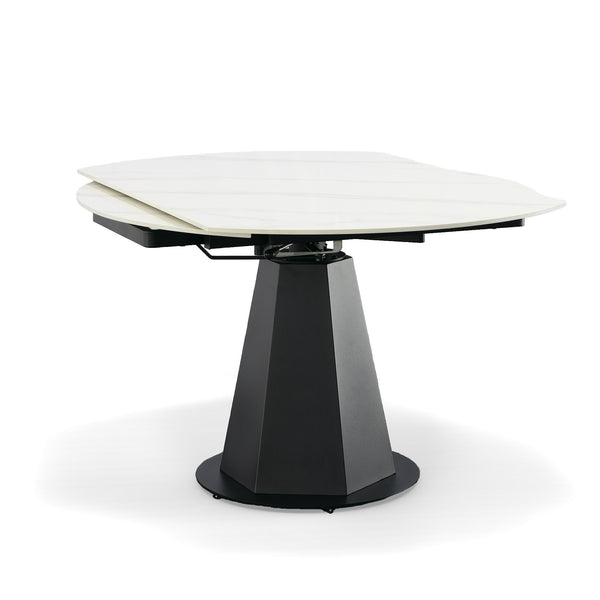 VIG Furniture Modrest Barela - Modern Black and White Ceramic Extendable 35.5"/53" Dining Table VGYF-DT8949-BLK-DT