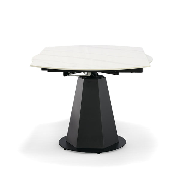 VIG Furniture Modrest Barela - Modern Black and White Ceramic Extendable 35.5"/53" Dining Table VGYF-DT8949-BLK-DT