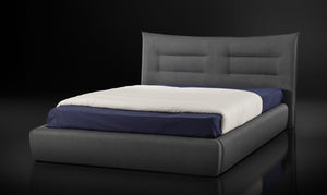 VIG Furniture Modrest Barista - Eastern King Italian Modern Dark Blue Upholstered Bed VGACBARISTA-BED-EK