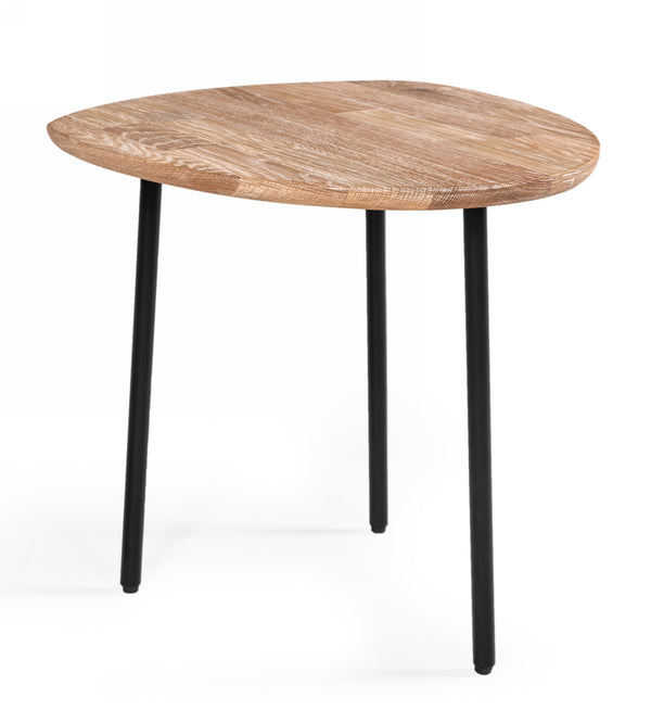 VIG Furniture Modrest Barnum - Industrial White Washed Oak and Black Iron End Table VGAFSH17-ST1