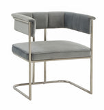 Modrest Bavaria - Modern Light Grey & Stainless Steel Dining Chair
