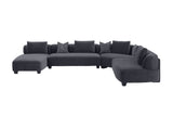 VIG Furniture Divani Casa Bayou - Contemporary Grey Velvet U Shaped Sectional Sofa VGODZW-20039-BL-GRY-SECT