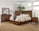 Alpine Furniture Rex California King Panel Bed, Burgandy 3900-07CK Burgandy Mahogany Solids & Birch Veneer 77 x 88 x 56