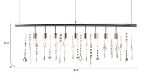 Zuo Modern Shooting Steel, Glass Modern Commercial Grade Ceiling Lamp Chrome, Clear Steel, Glass