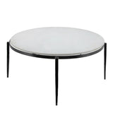 Sagebrook Home Contemporary Metal, 34x17" Coffee Table W/ Marble Top, Black Kd 16225 Black/white Iron