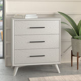 Alpine Furniture Tranquility Small Chest, White 1867-04 White Mahogany Solids & Veneer 30 x 18 x 34