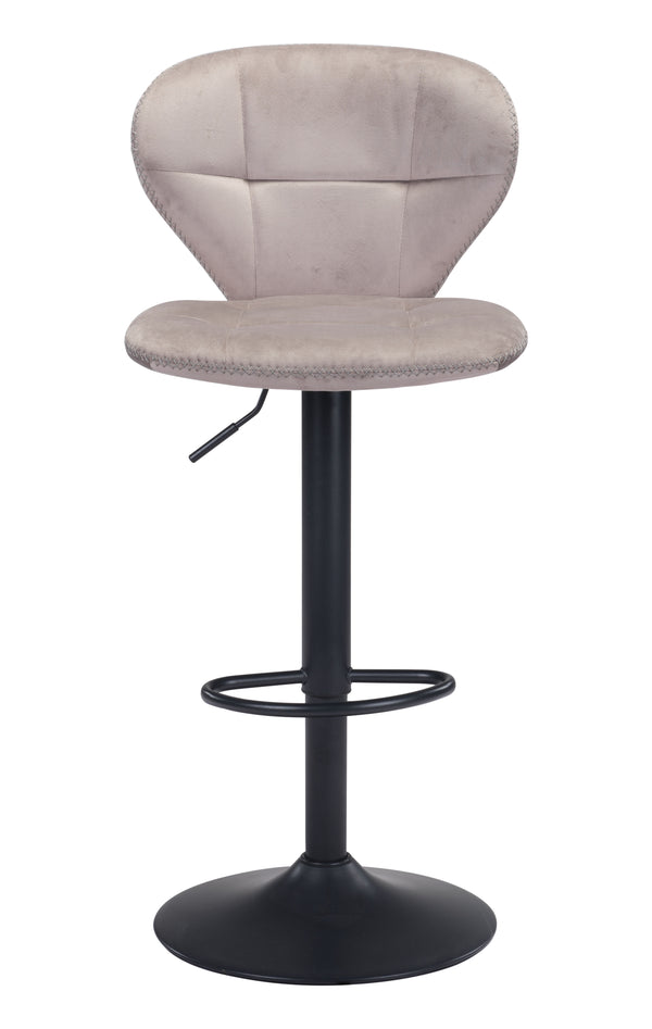 Zuo Modern Salem 100% Polyester, Plywood, Steel Modern Commercial Grade Barstool Gray, Black 100% Polyester, Plywood, Steel