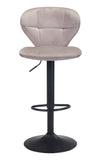 Zuo Modern Salem 100% Polyester, Plywood, Steel Modern Commercial Grade Barstool Gray, Black 100% Polyester, Plywood, Steel