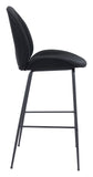 Zuo Modern Miles 100% Polyurethane, Plywood, Steel Modern Commercial Grade Barstool Black 100% Polyurethane, Plywood, Steel