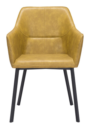 Zuo Modern Loiret 100% Polyurethane, Plywood, Steel Modern Commercial Grade Dining Chair Set - Set of 2 Yellow, Black 100% Polyurethane, Plywood, Steel