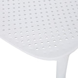 Ivy Outdoor Modern Stacking Dining Chair, White Noble House