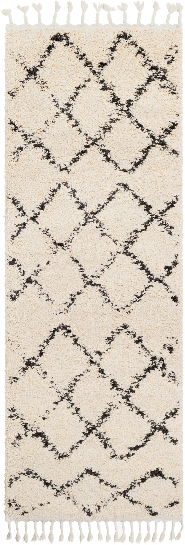 Berber Shag BBE-2300 Global Polypropylene Rug BBE2300-2773 Charcoal, Beige 100% Polypropylene 2'7" x 7'3"