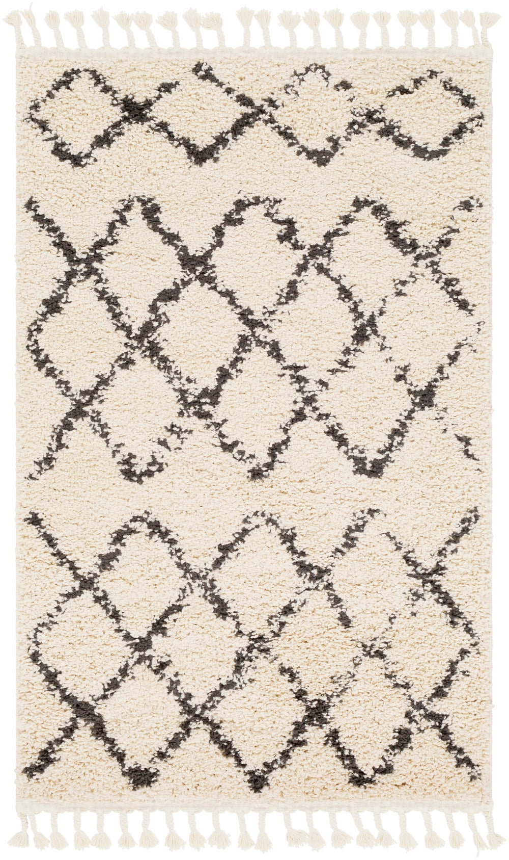 Berber Shag BBE-2300 Global Polypropylene Rug BBE2300-9212 Charcoal, Beige 100% Polypropylene 9' x 12'