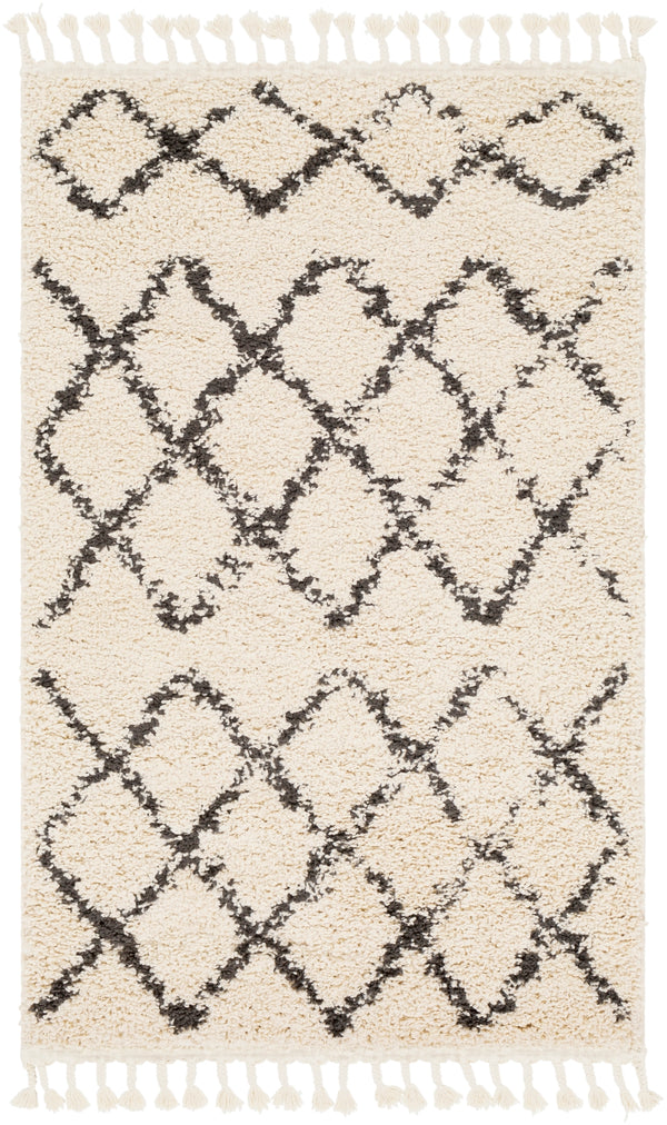 Berber Shag BBE-2300 Global Polypropylene Rug BBE2300-9212 Charcoal, Beige 100% Polypropylene 9' x 12'