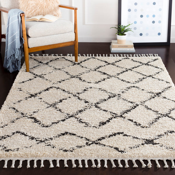 Berber Shag BBE-2300 Global Polypropylene Rug BBE2300-9212 Charcoal, Beige 100% Polypropylene 9' x 12'