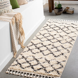 Berber Shag BBE-2300 Global Polypropylene Rug BBE2300-2773 Charcoal, Beige 100% Polypropylene 2'7" x 7'3"