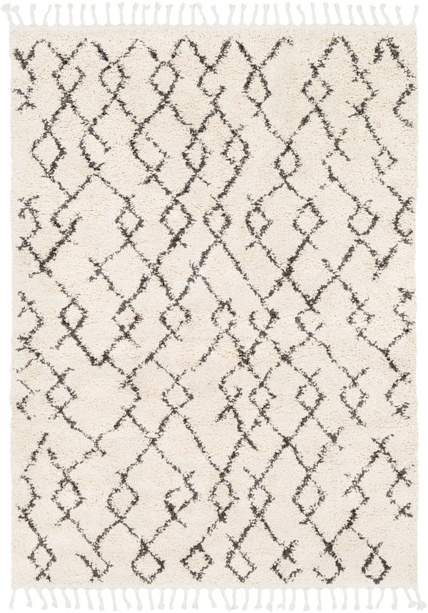 Berber Shag BBE-2301 Global Polypropylene Rug BBE2301-5373 Charcoal, Beige 100% Polypropylene 5'3" x 7'3"
