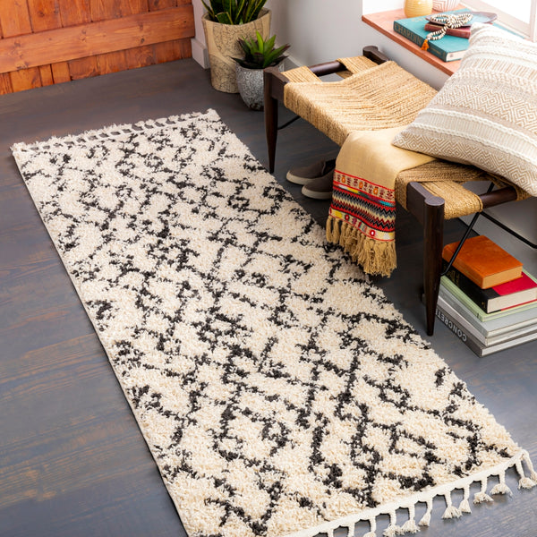 Berber Shag BBE-2301 Global Polypropylene Rug BBE2301-2773 Charcoal, Beige 100% Polypropylene 2'7" x 7'3"