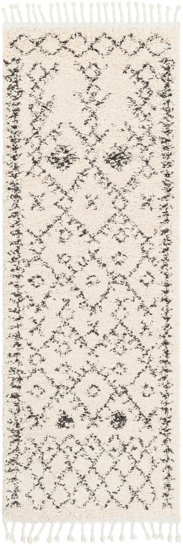 Berber Shag BBE-2302 Global Polypropylene Rug BBE2302-2773 Charcoal, Beige 100% Polypropylene 2'7" x 7'3"