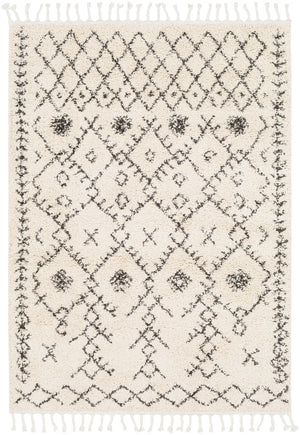 Berber Shag BBE-2302 Global Polypropylene Rug BBE2302-5373 Charcoal, Beige 100% Polypropylene 5'3" x 7'3"