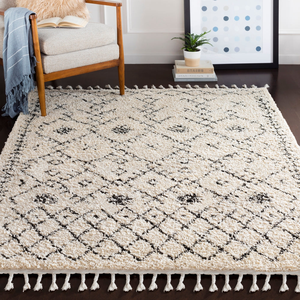 Berber Shag BBE-2302 Global Polypropylene Rug BBE2302-9212 Charcoal, Beige 100% Polypropylene 9' x 12'