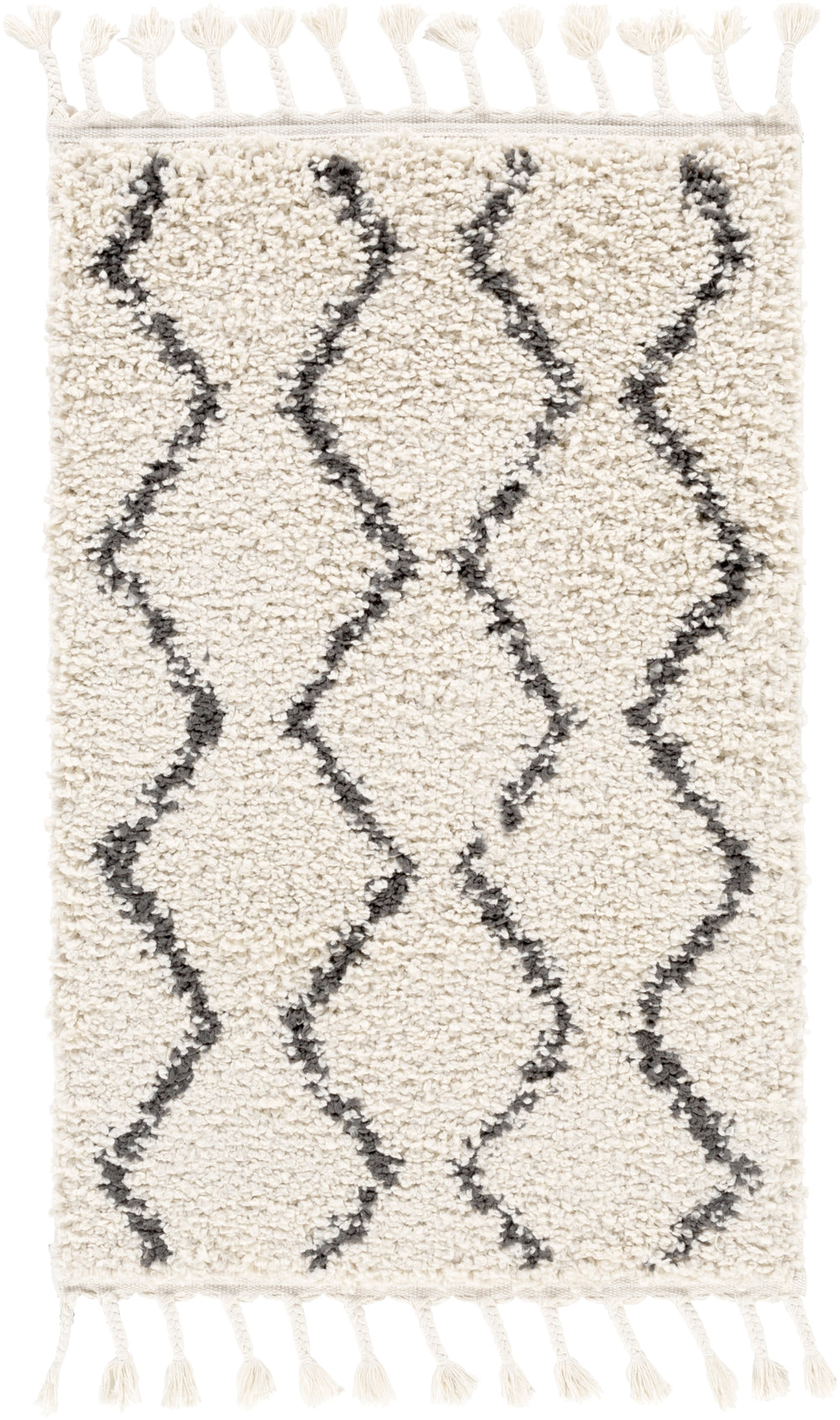 Berber Shag BBE-2303 Global Polypropylene Rug BBE2303-9212 Charcoal, Beige 100% Polypropylene 9' x 12'