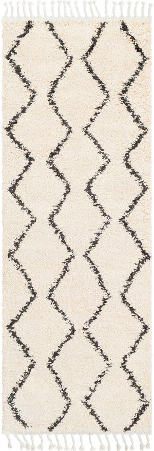 Berber Shag BBE-2303 Global Polypropylene Rug BBE2303-2773 Charcoal, Beige 100% Polypropylene 2'7" x 7'3"
